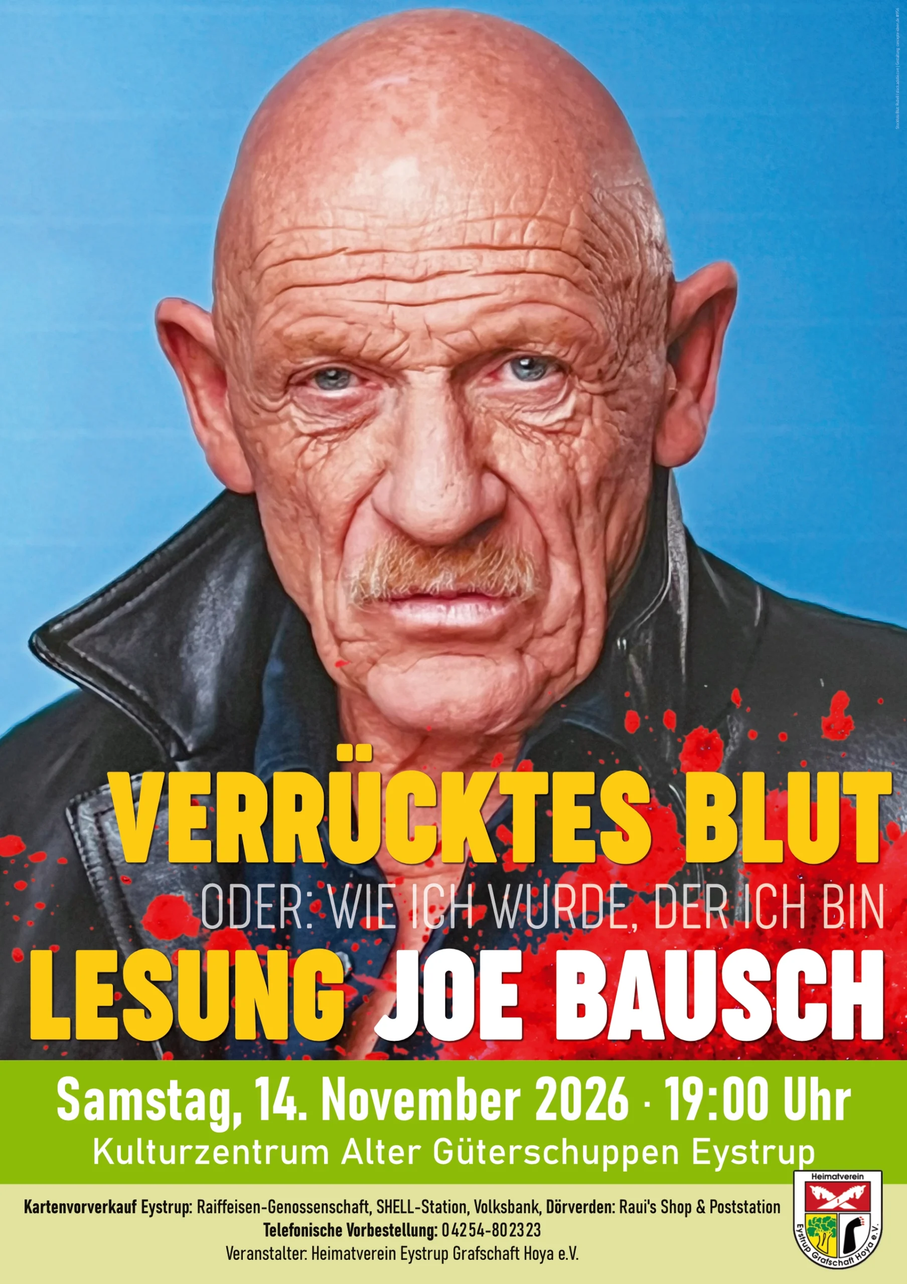 Lesungsplakat Verrücktes Blut Kulturzentrum Eystrup